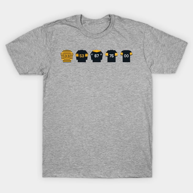 Pittsburgh Steelers Jersey History T-Shirt by WalkDesigns